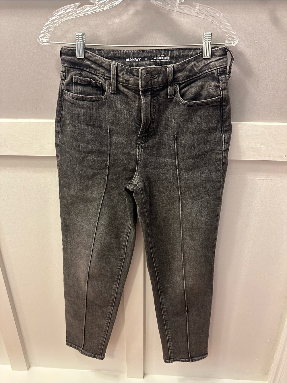 Old Navy Women's Charcoal Front-Seam OG Straight high rise size 2